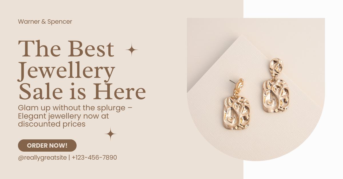 Beige Minimalist Jewellery Promotion Facebook Ad